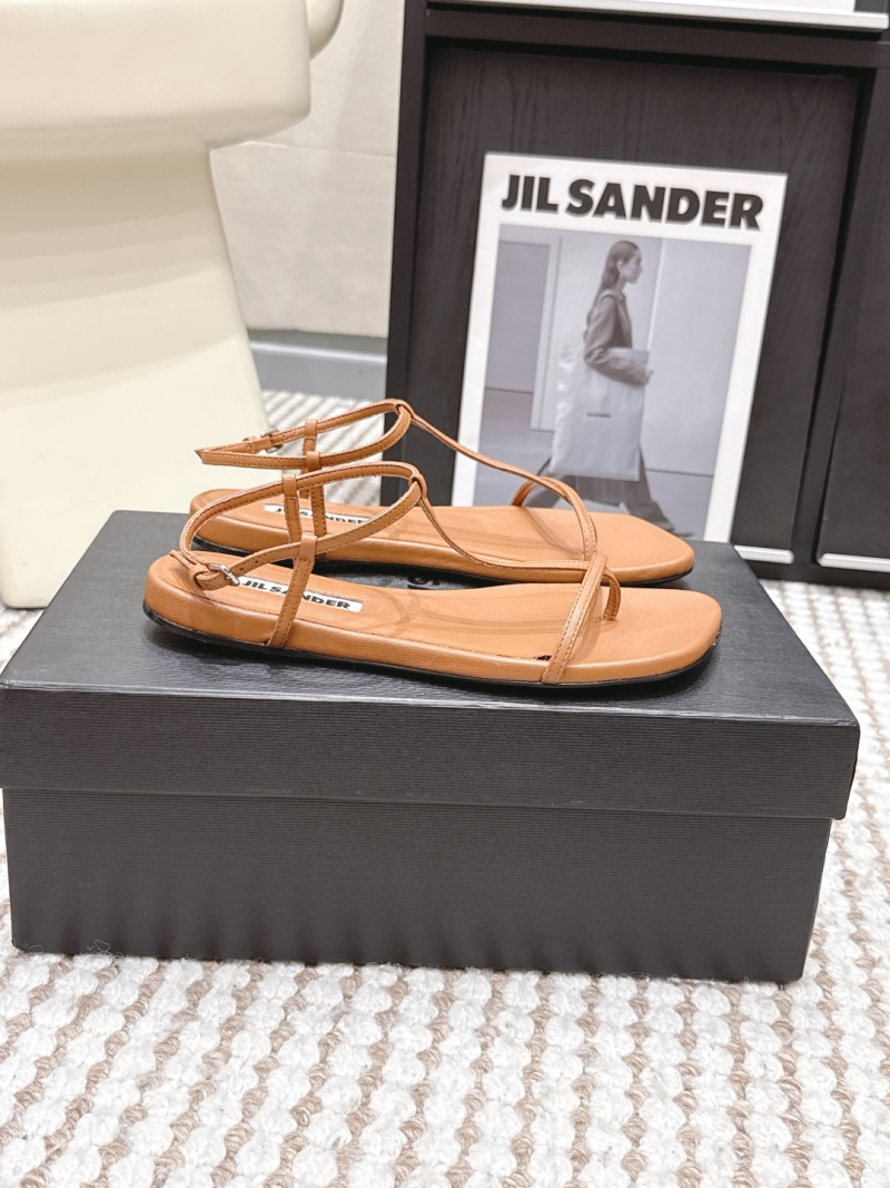 Женские босоножки Jil Sander на плоской подошве, бежевые