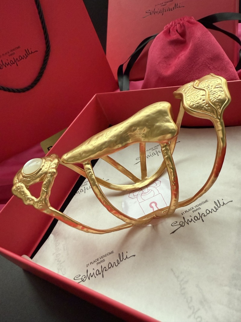 Брошь в виде золотого обрамления с камнем Schiaparelli