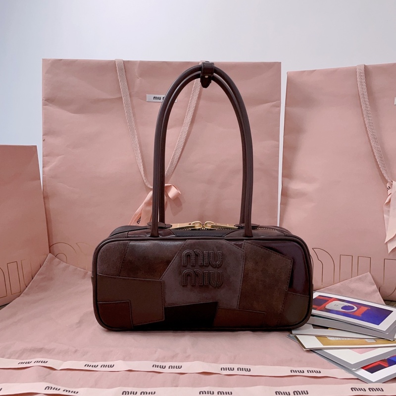 Сумка Miu Miu, коричневая кожаная