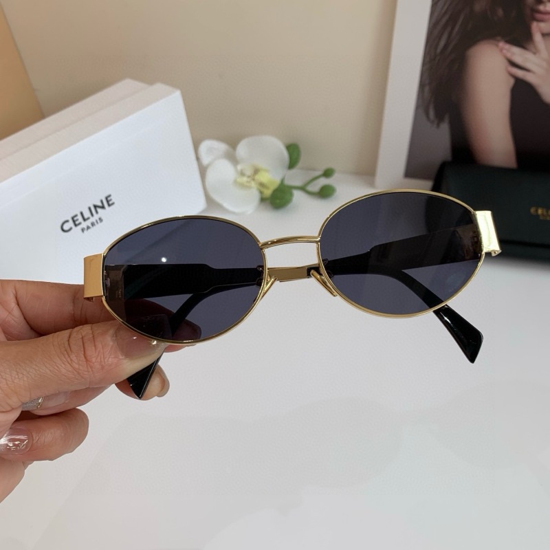 Солнцезащитные очки Celine, золотая оправа