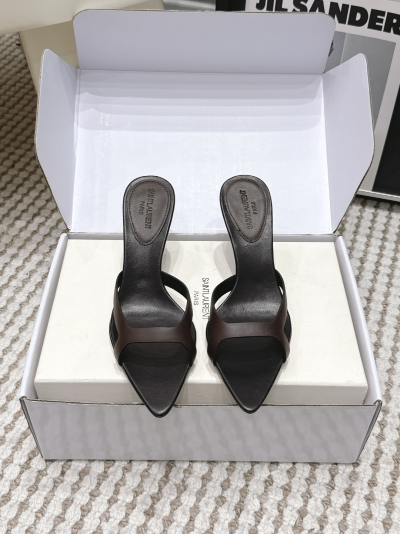 Женские мюли Saint Laurent острые с высоким каблуком