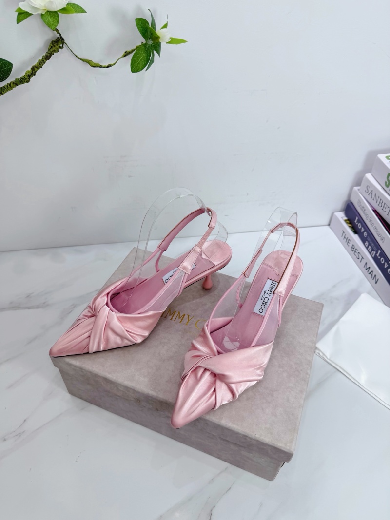 Женские розовые босоножки с бантом Jimmy Choo