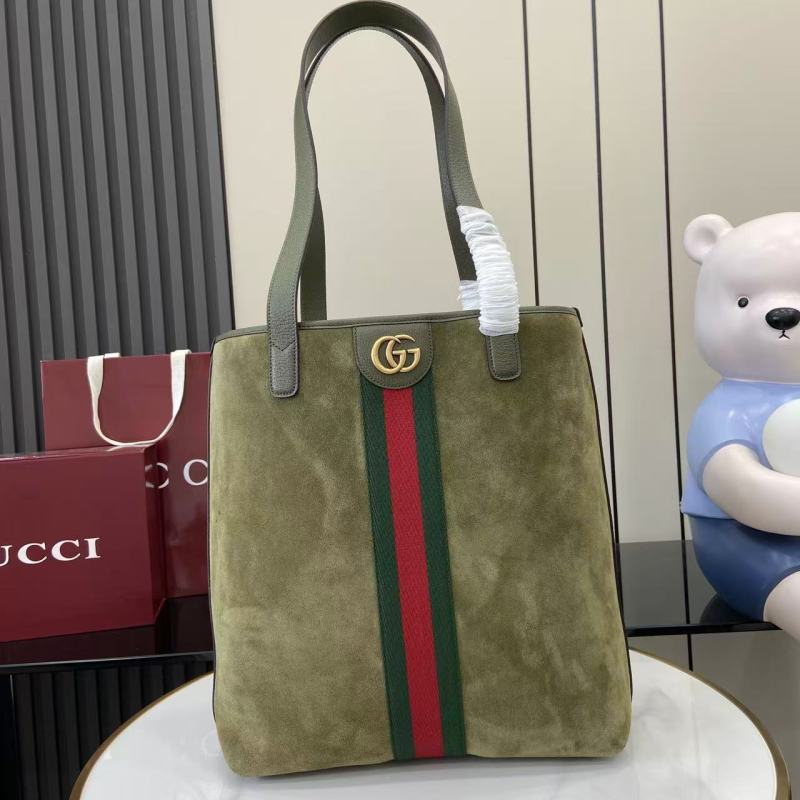 Сумка-тоут Gucci из замши с полосой