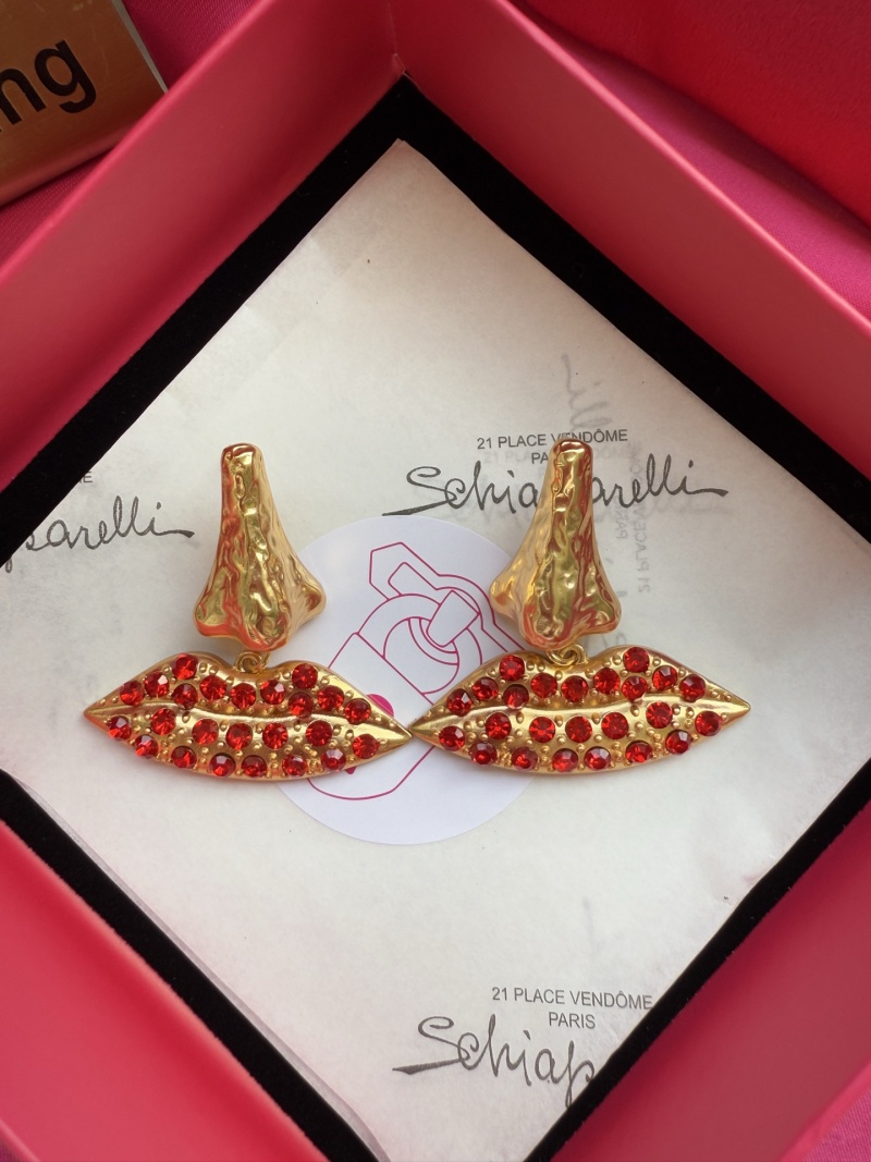 Серьги в виде губ с кристаллами Schiaparelli