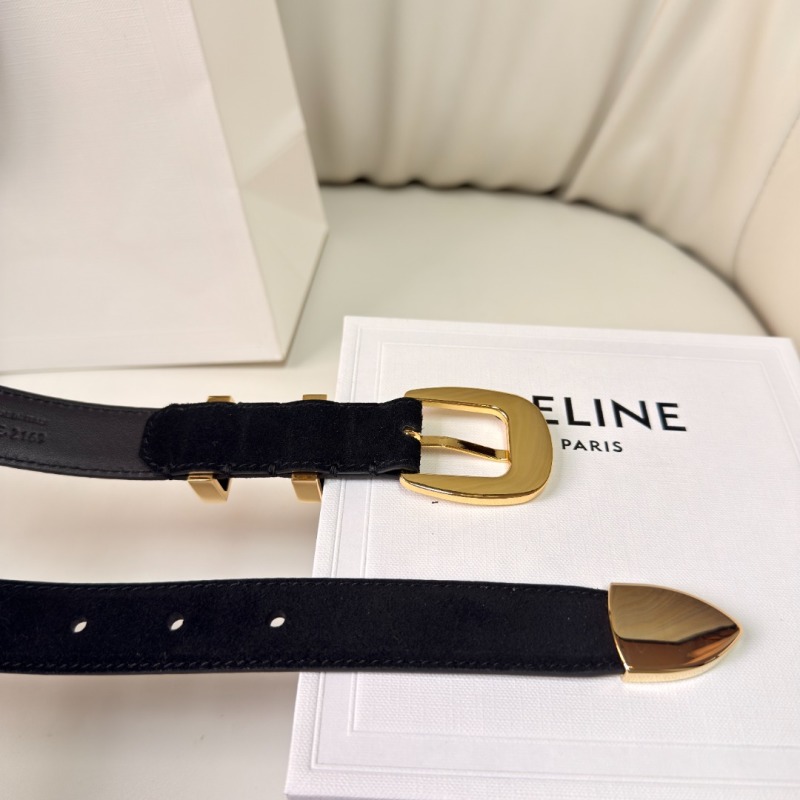 Ремень Celine Western 25 мм черный