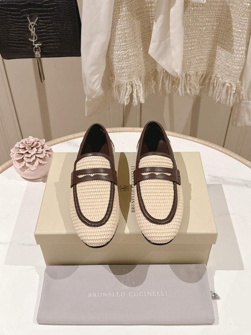 Женские лоферы Brunello Cucinelli плетеные с декором