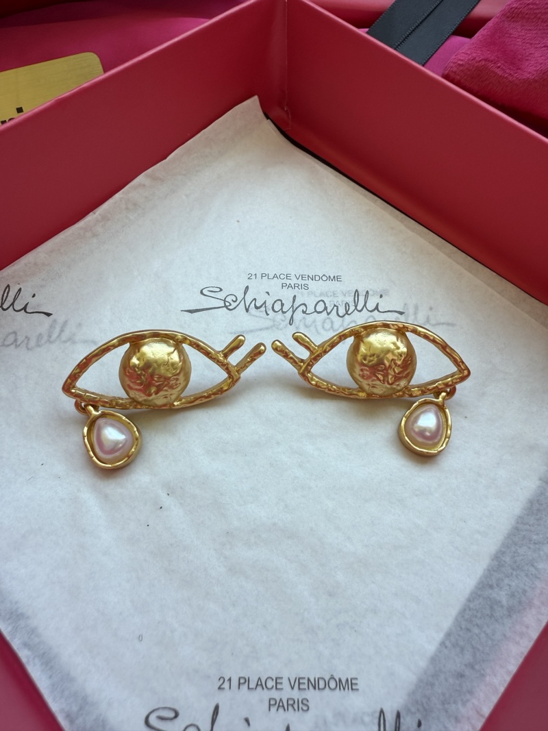 Серьги в форме глаз с жемчугом Schiaparelli