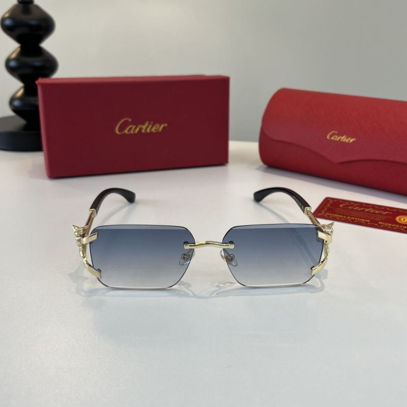 Стильные солнцезащитные очки с металлическими элементами Cartier