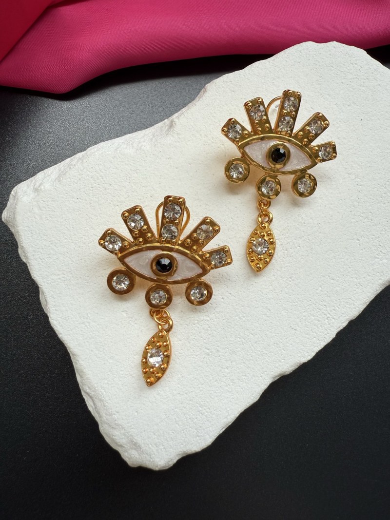 Серьги в форме глаза с кристаллами Schiaparelli