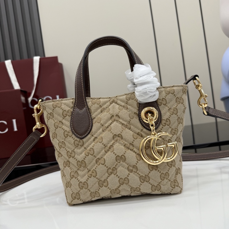 Сумка-тоут Gucci с монограммой и кожаной отделкой