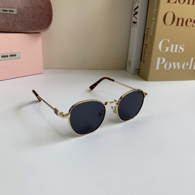 Солнечные очки Miu Miu золотые круглые