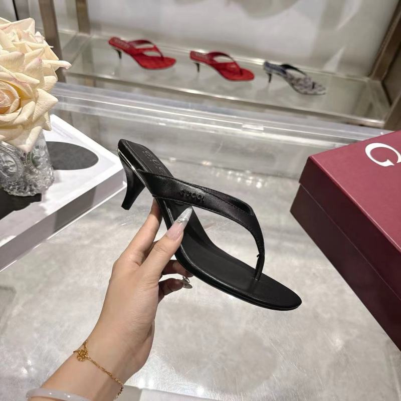 Женские кожаные мюли на шпильке Gucci