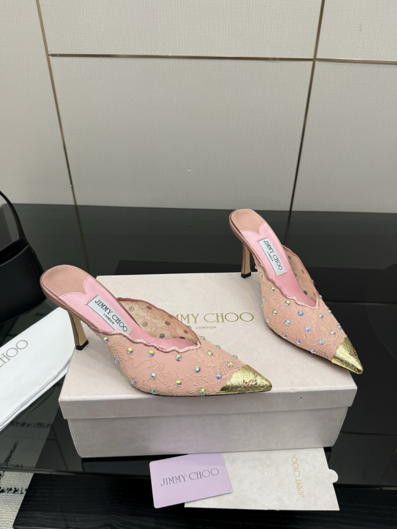 Босоножки Jimmy Choo с золотым носком и декором