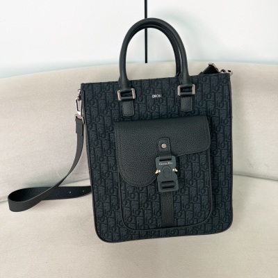 Мужская сумка Dior черная, кожа