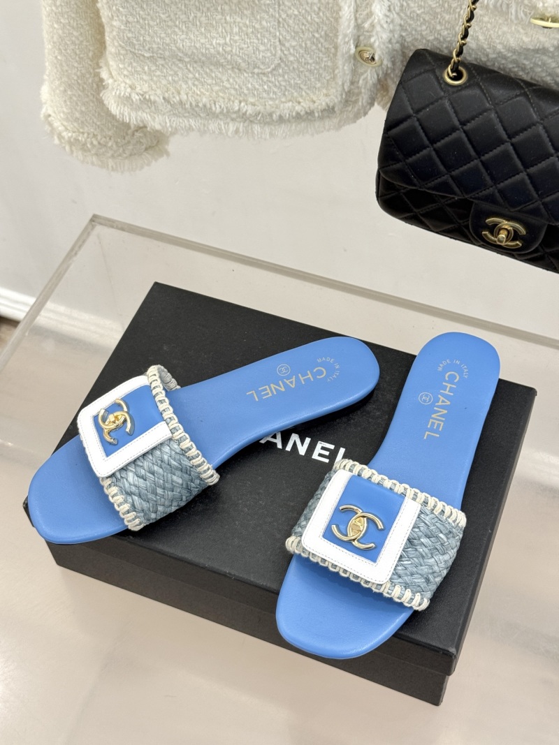 Женские сабо-тапочки с плетением и логотипом Chanel