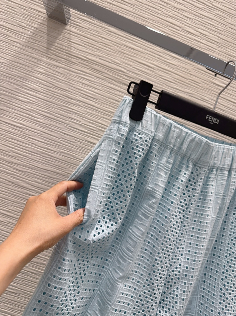 Женские широкие брюки с кружевной отделкой Fendi