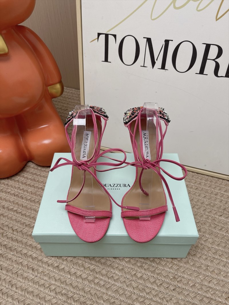 Женские туфли AQUAZZURA с кристаллами розового цвета
