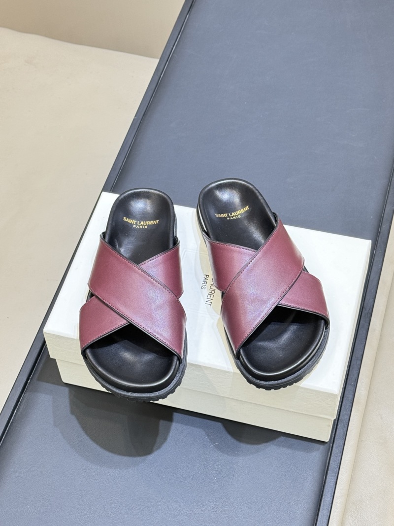 Шлепанцы Saint Laurent с перекрестным ремешком