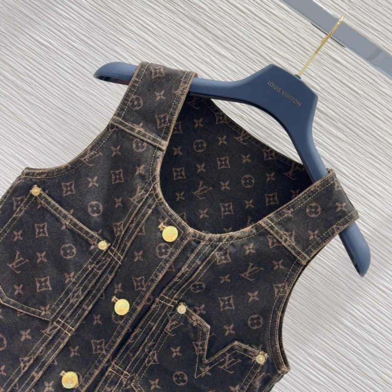 Женский джинсовый жилет с принтом Louis Vuitton