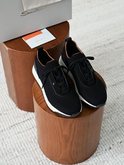 Черные мужские кроссовки Santoni