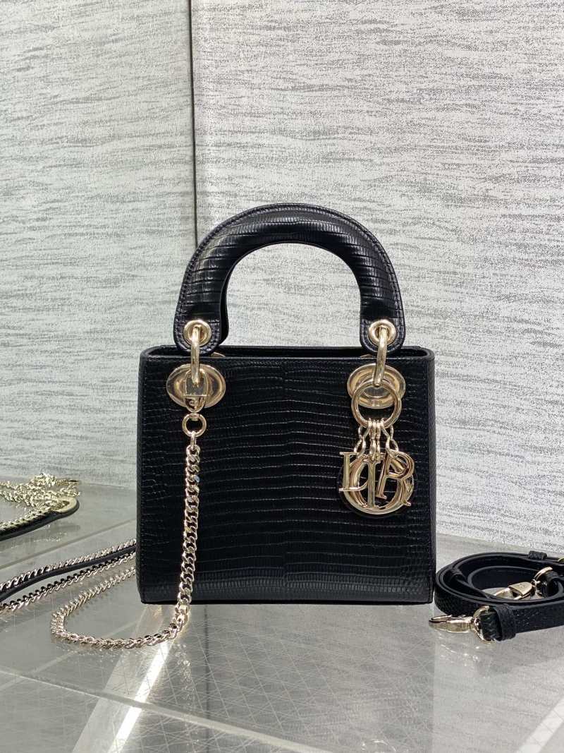 Черная сумка Dior Lady Dior с цепочкой