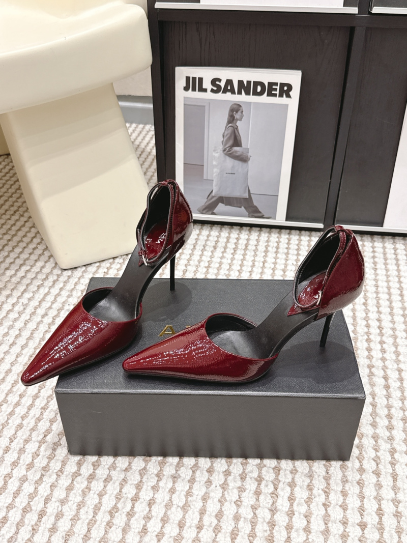 Женские босоножки на высоком каблуке, лаковая кожа Alaïa