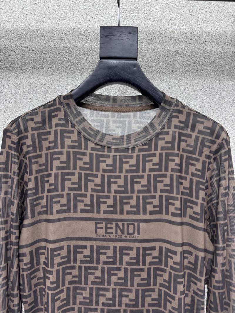 Рубашка с длинными рукавами с принтом FENDI