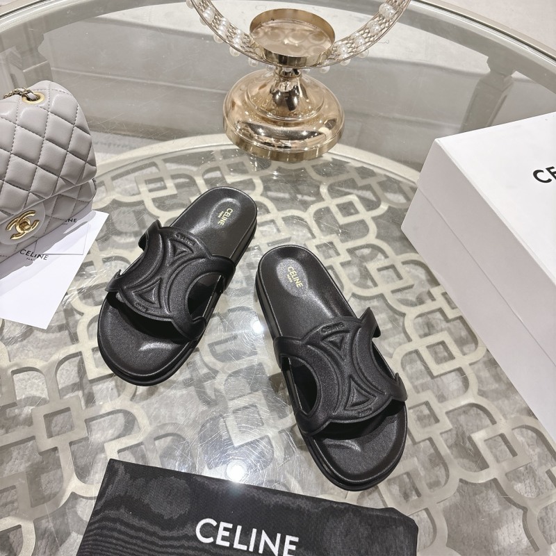 Женские сандалии Celine с логотипом и массивной подошвой