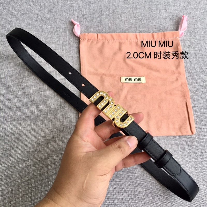 Женский ремень Miu Miu, ширина 2.0 см