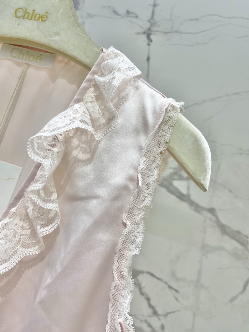 Женский ацетатный топ с кружевной отделкой, розовый Chloé