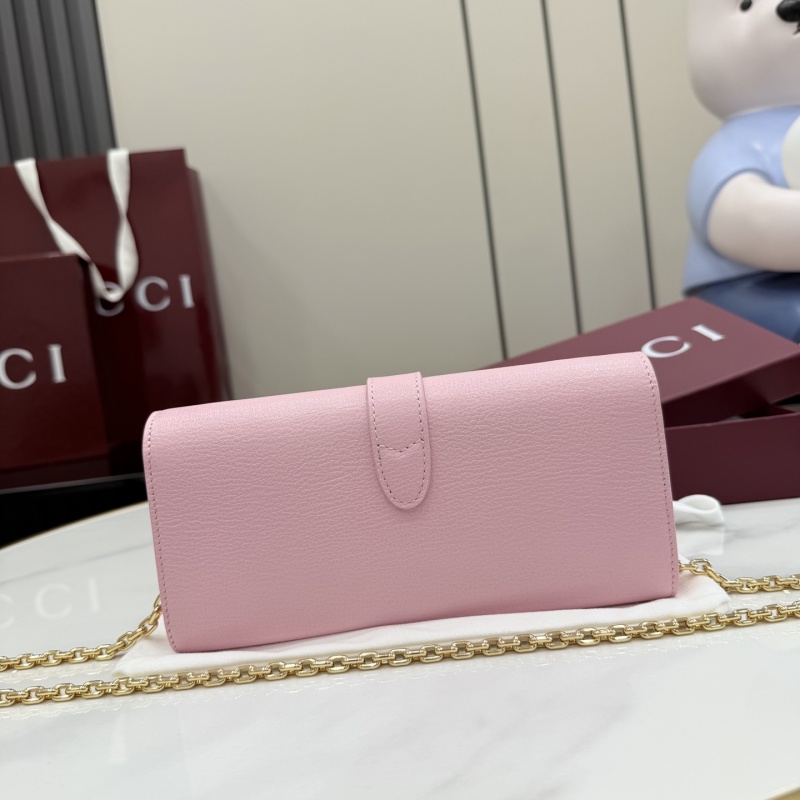 Портмоне Gucci розовое с цепочкой