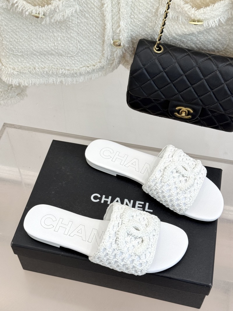 Женские сабо белые вязаные Chanel