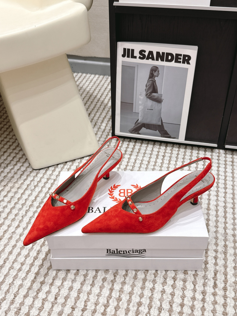 Женские красные туфли на каблуке Balenciaga