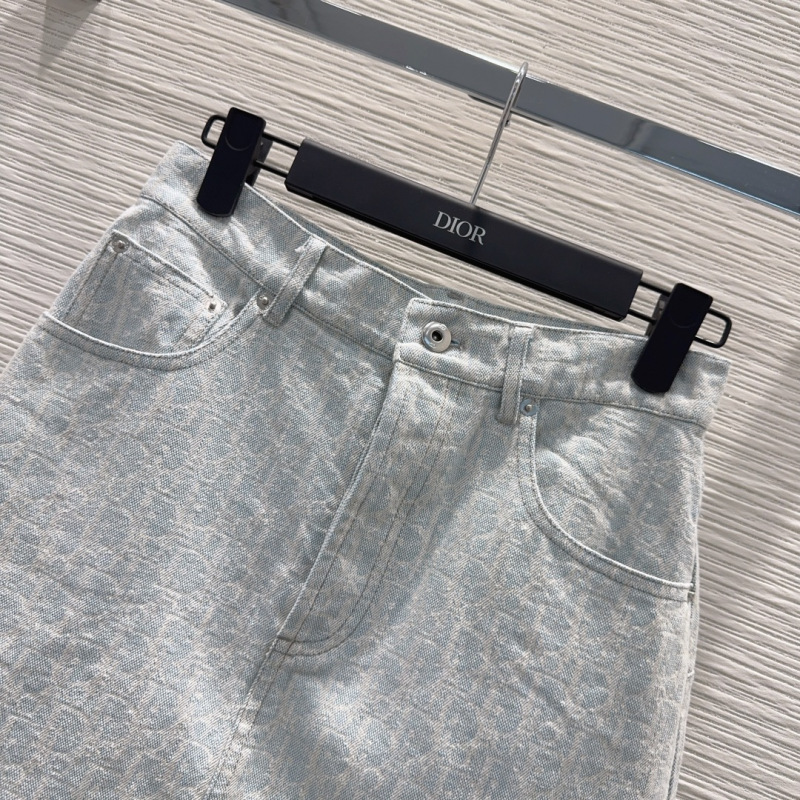 Короткая юбка из денима светлого оттенка Dior
