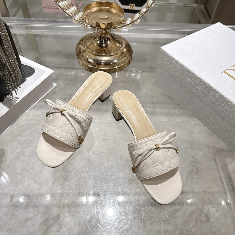 Сабо женские с бантом, кожаные Dior