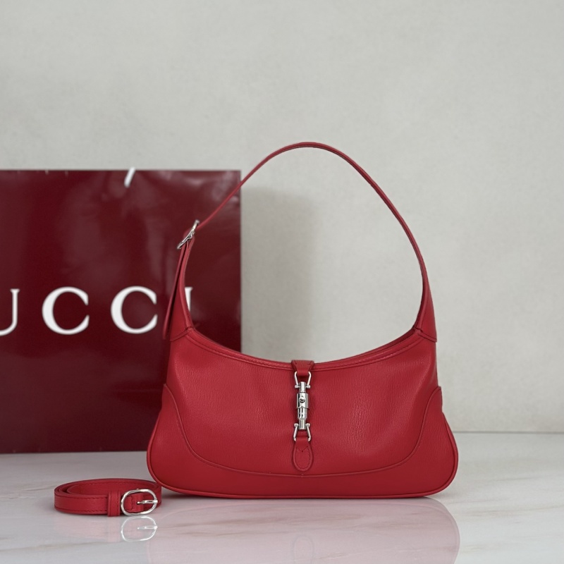 Красная кожаная сумка через плечо Gucci
