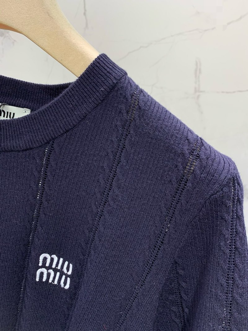 Вязаный топ Miu Miu с коротким рукавом