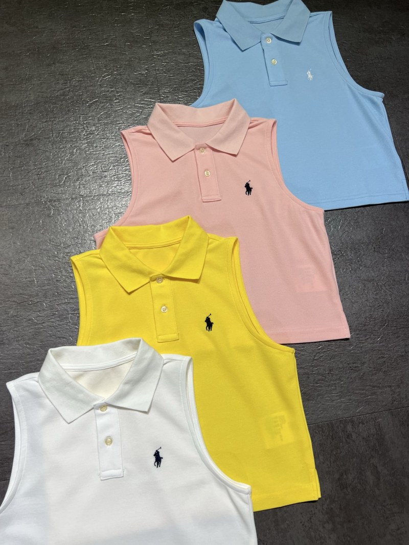 Женский топ-поло Ralph Lauren, хлопковый, короткий крой