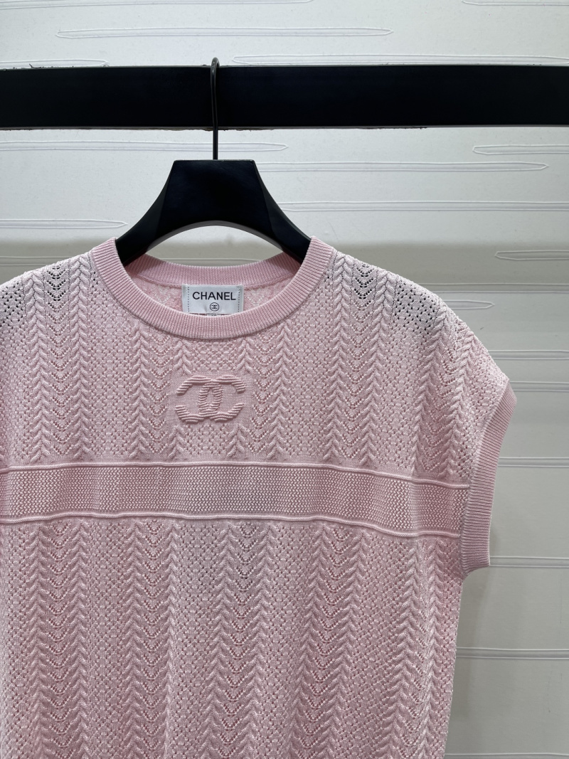 Женская вязаная кофта розового цвета Chanel