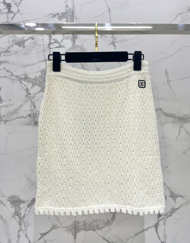 Женская вязаная юбка с узором Chanel