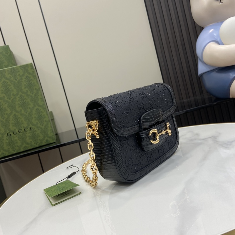 Сумка кросс-боди Gucci с цепочкой и стразами