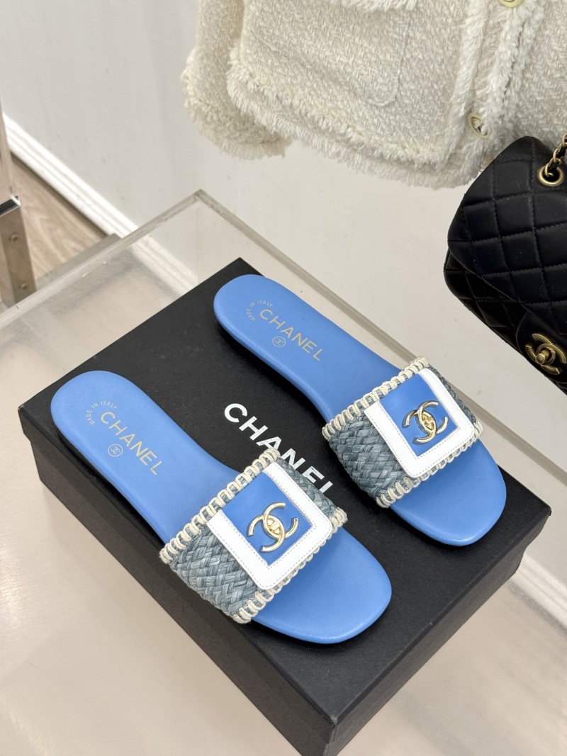 Женские сабо-тапочки с плетением и логотипом Chanel