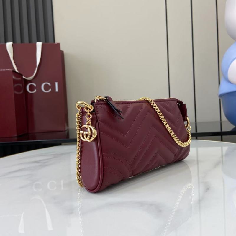 Сумка Gucci бордовая с цепочкой