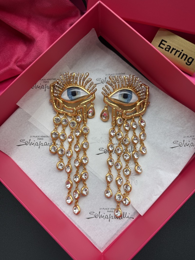 Серьги с глазом и кристаллами Schiaparelli