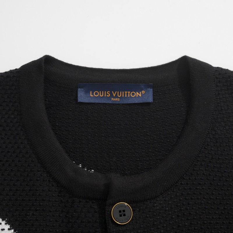 Чёрный кардиган Louis Vuitton с монограммой