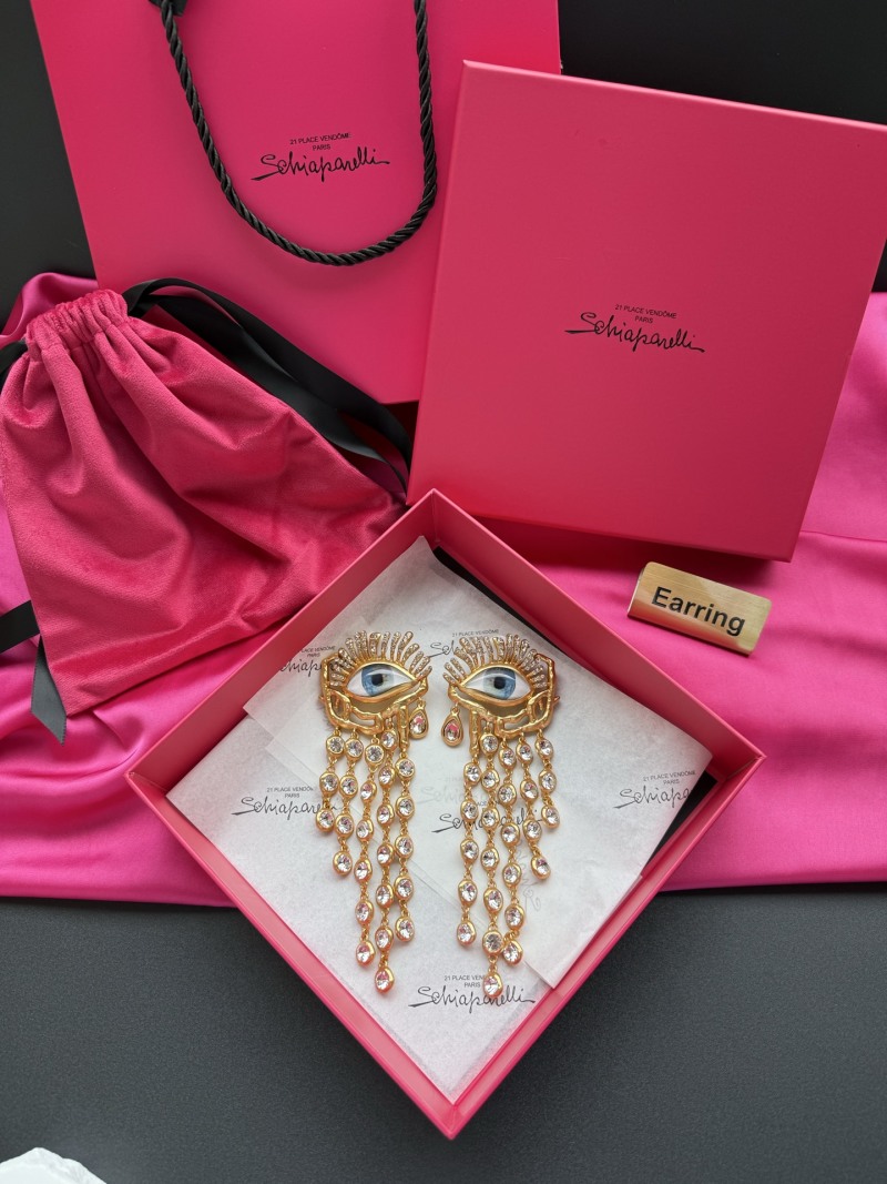 Серьги с глазом и кристаллами Schiaparelli