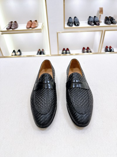Bottega Veneta Плетеные черные лоферы