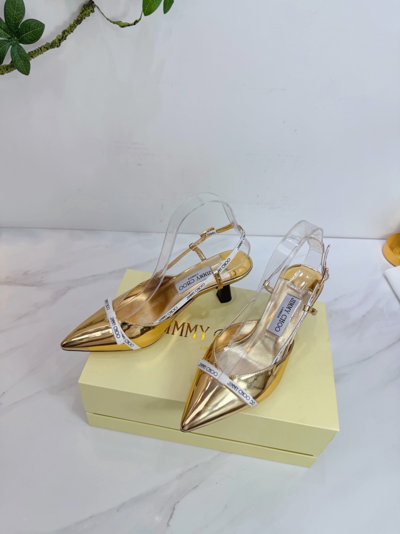 Золотые туфли с ремешком Jimmy Choo