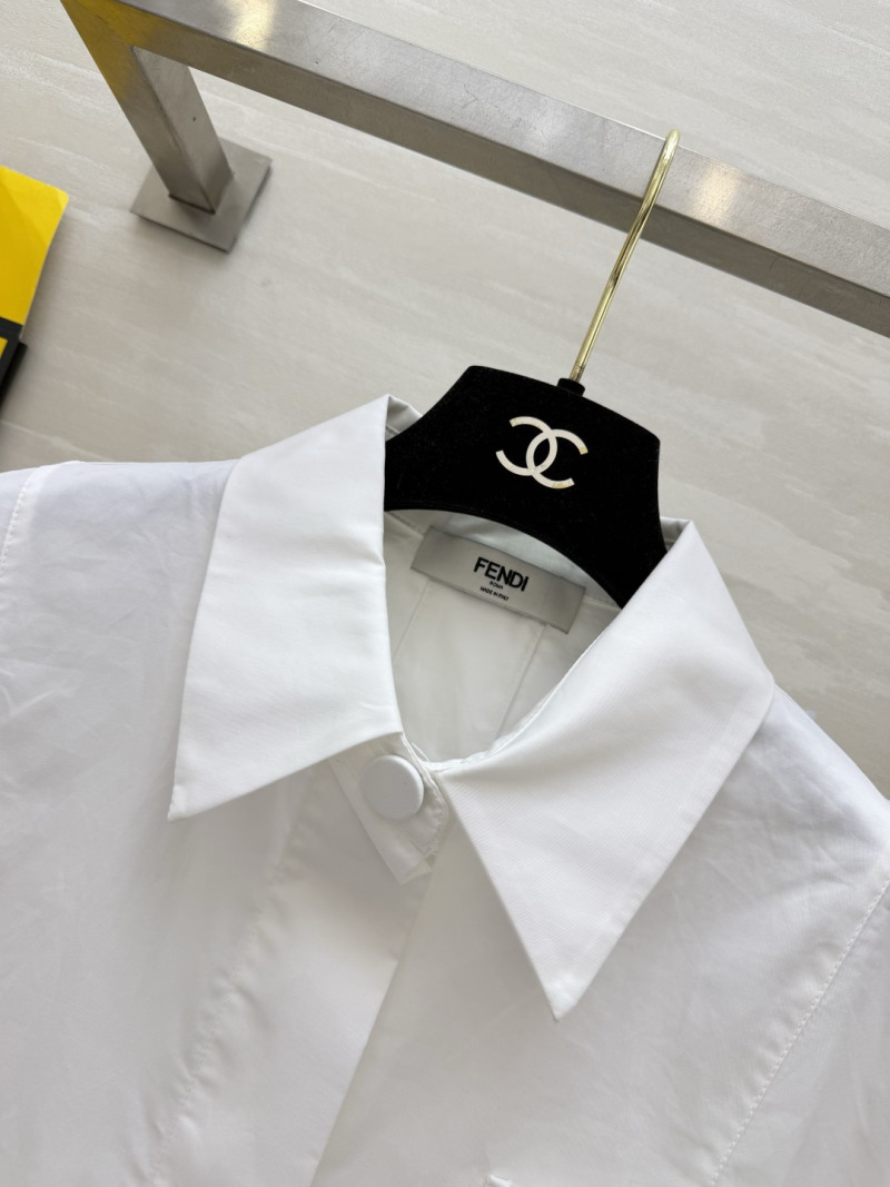 Белая рубашка Fendi с короткими рукавами