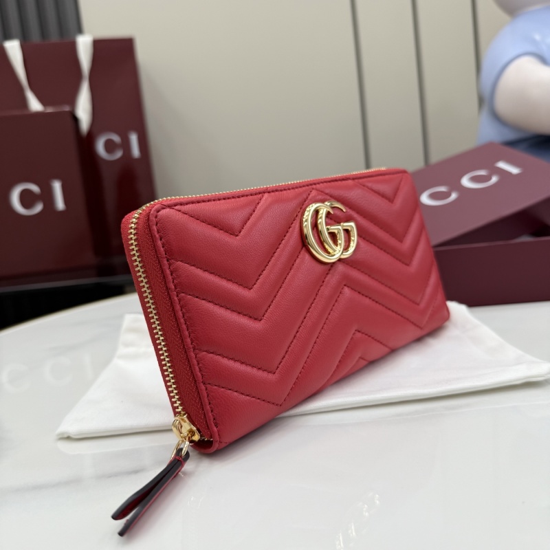 Портмоне Gucci красное с золотым логотипом